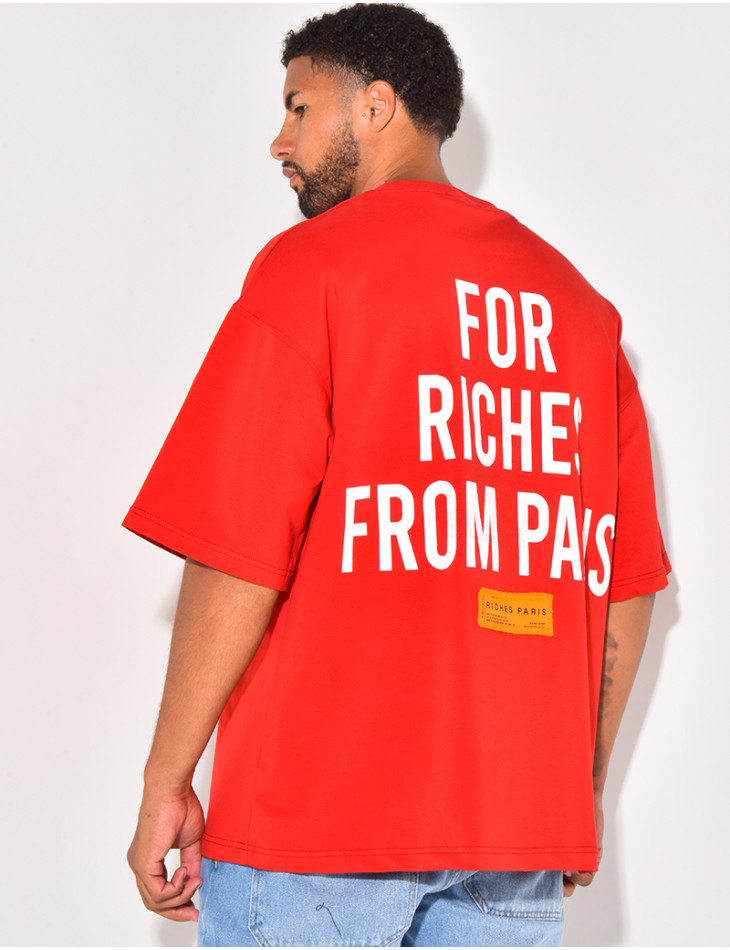 T-SHIRT RICHES PARIS ROT
