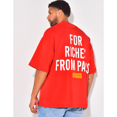 T-SHIRT RICHES PARIS ROT