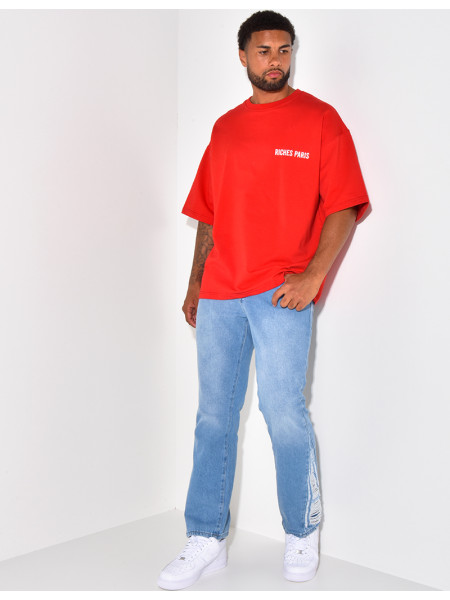 T-SHIRT RICHES PARIS ROT