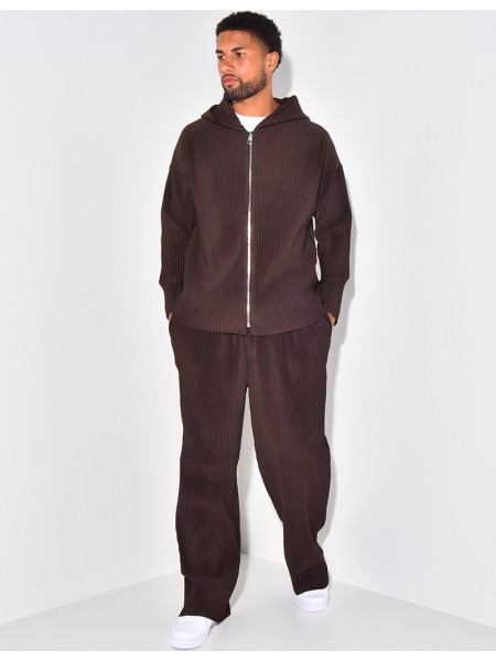 Pleated waistcoat and trouser set