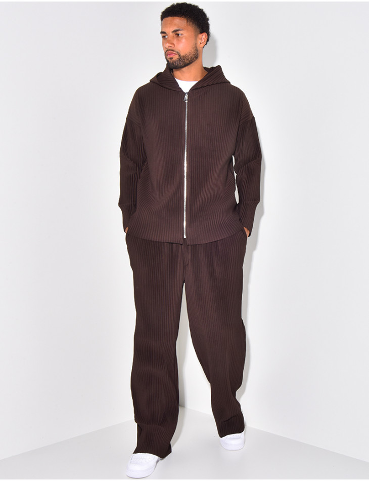 Pleated waistcoat and trouser set