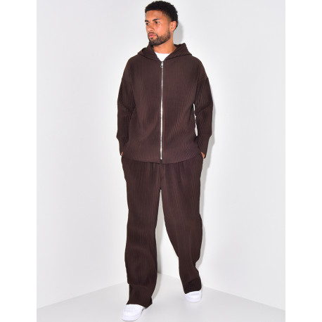 Pleated waistcoat and trouser set