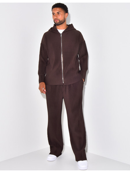 Pleated waistcoat and trouser set