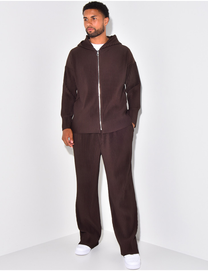 Pleated waistcoat and trouser set