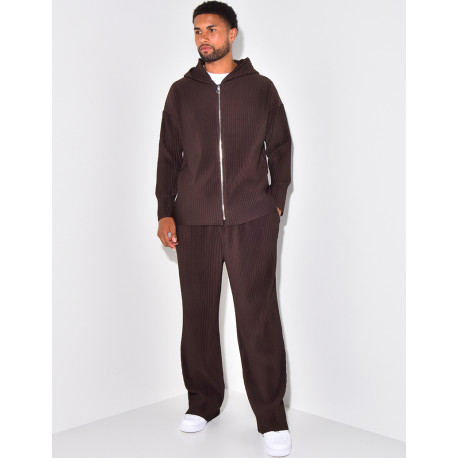 Pleated waistcoat and trouser set