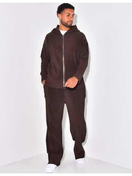 Pleated waistcoat and trouser set