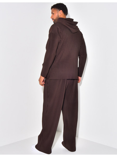 Pleated waistcoat and trouser set