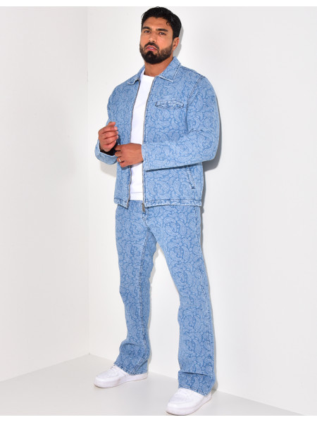 Patterned denim set