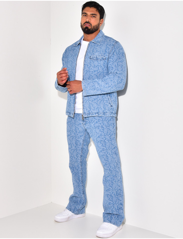 Patterned denim set