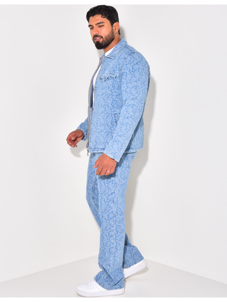 Patterned denim set