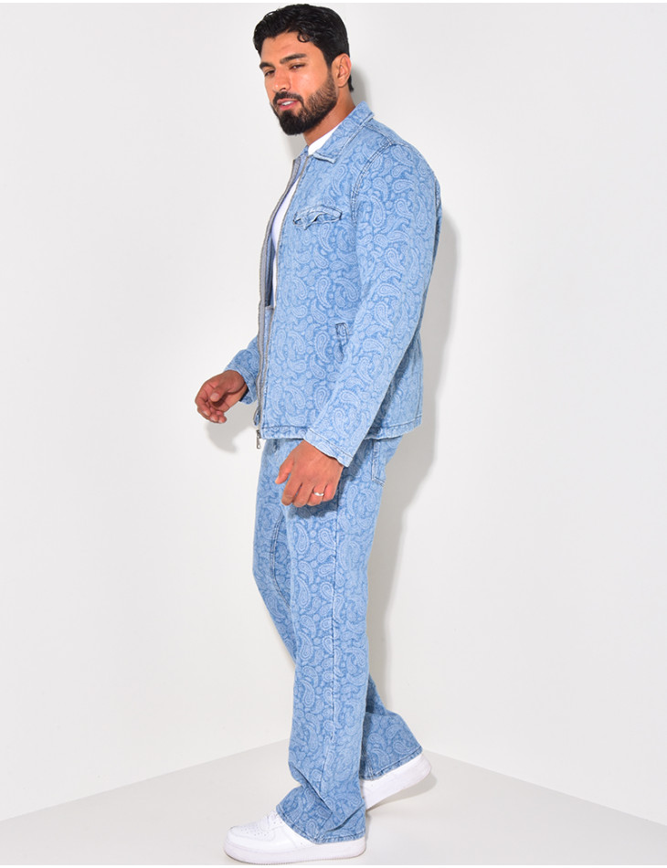 Patterned denim set