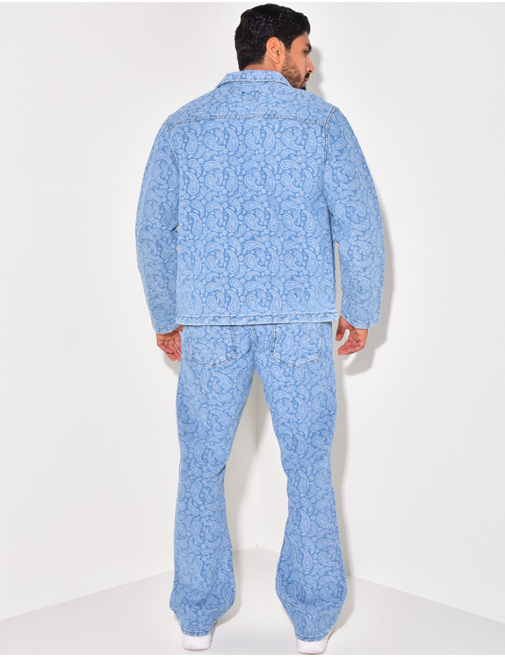 Patterned denim set