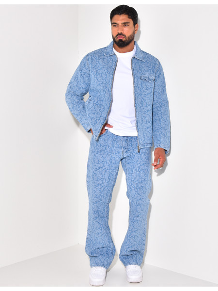 Patterned denim set