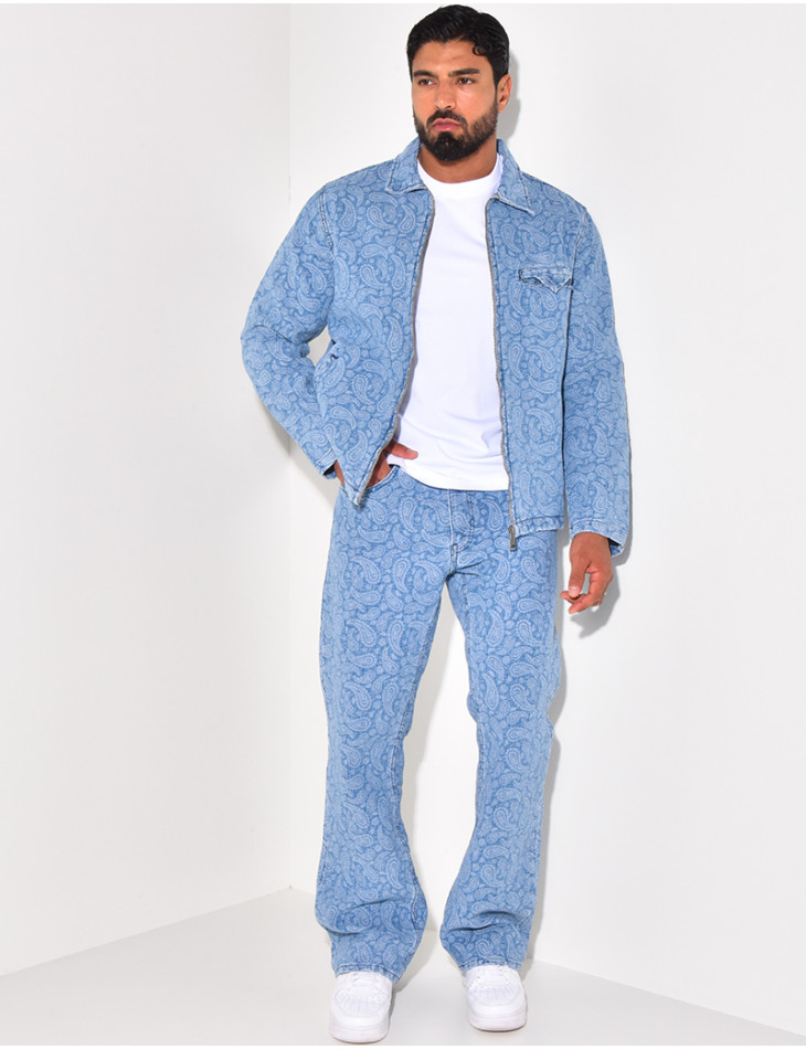 Patterned denim set