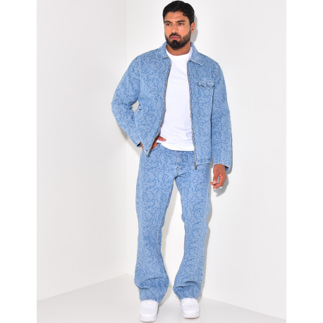 Patterned denim set