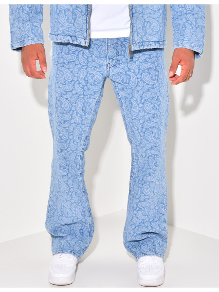 Patterned denim set