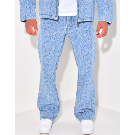 Patterned denim set