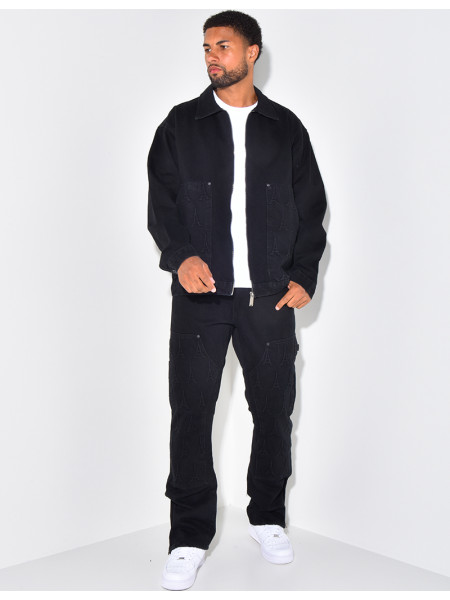 Schwarze Jeanskombination