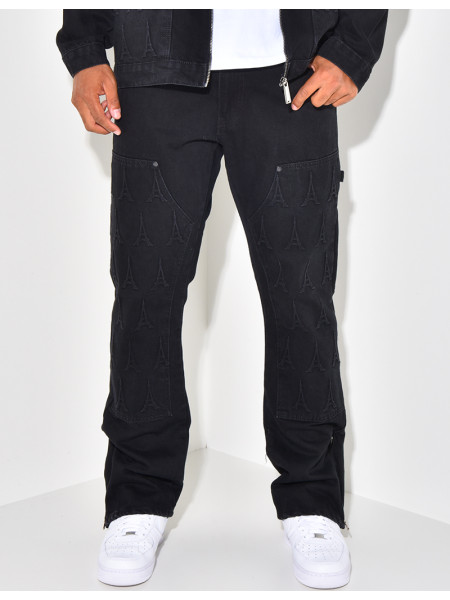 Schwarze Jeanskombination