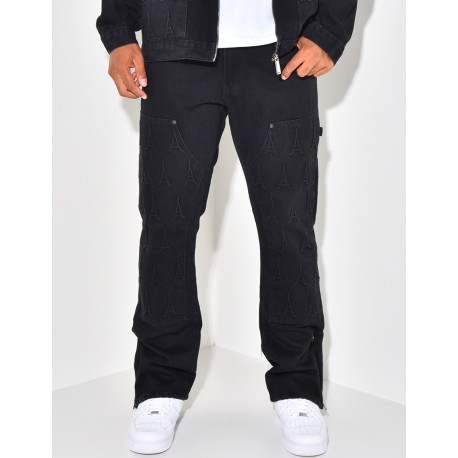 Schwarze Jeanskombination