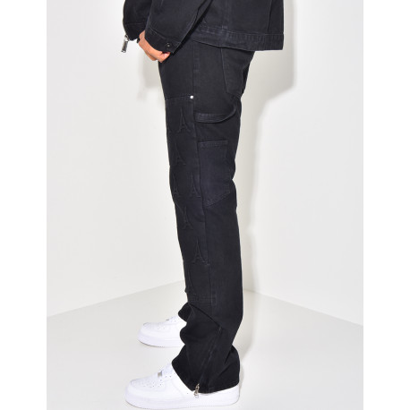 Schwarze Jeanskombination