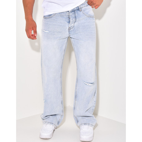 Jeans large bleu