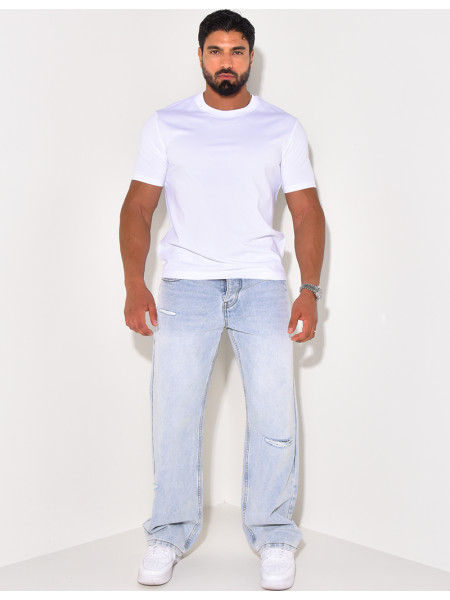 Jeans large bleu
