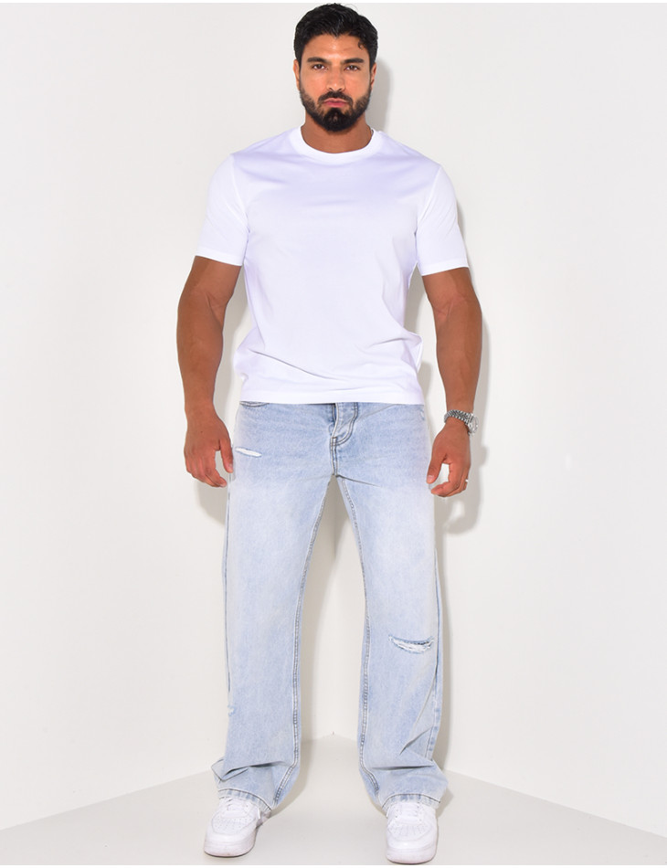 Jeans large bleu