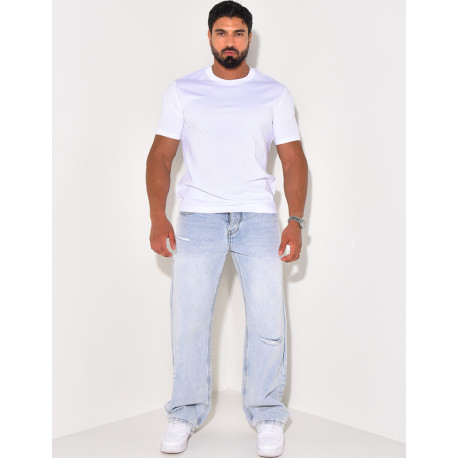 Jeans large bleu