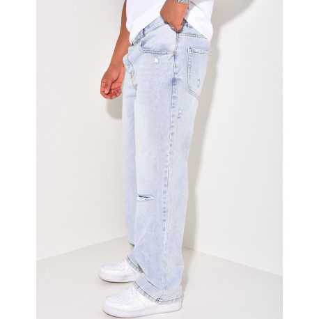 Jeans large bleu