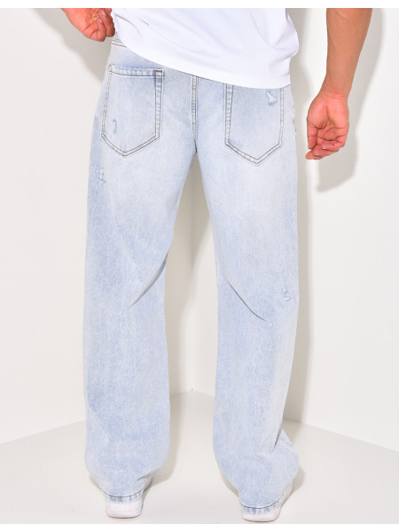 Jeans large bleu