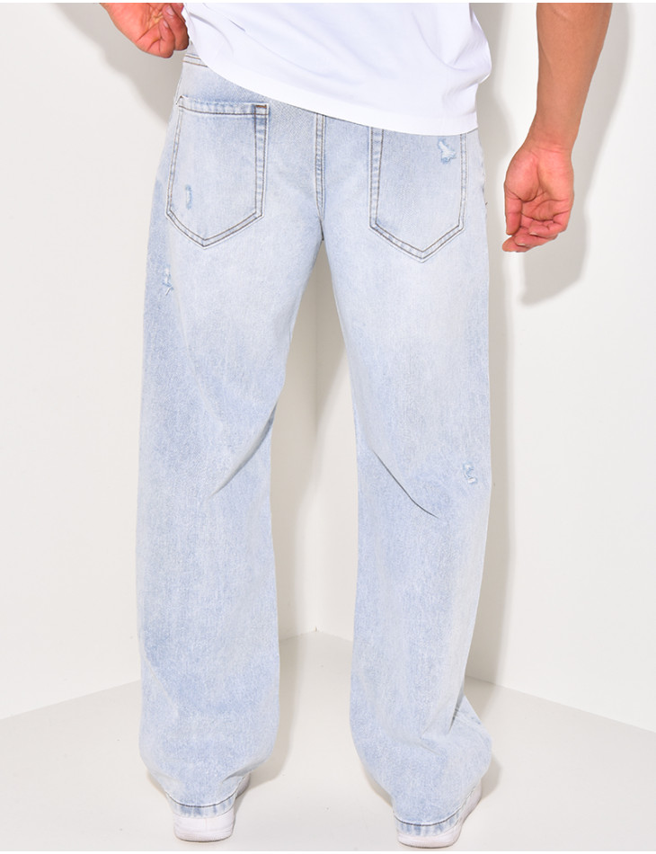 Jeans large bleu
