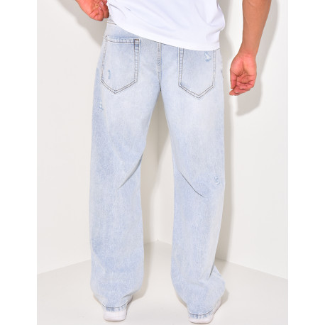 Jeans large bleu