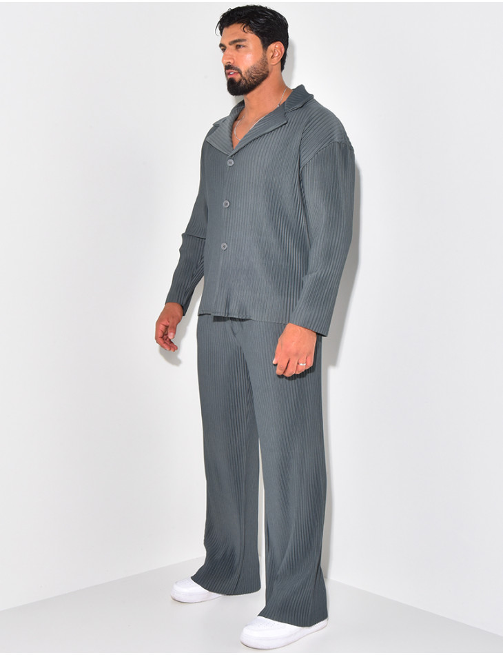Pleated shirt and trouser set