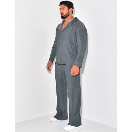 Pleated shirt and trouser set