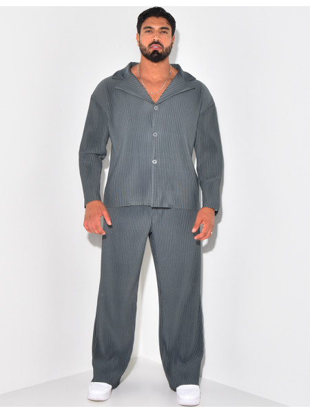 Pleated shirt and trouser set