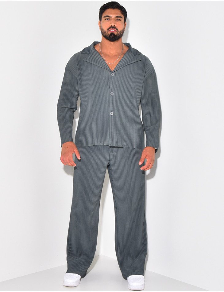 Pleated shirt and trouser set