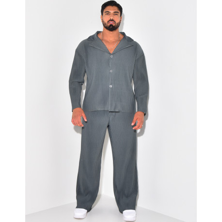 Pleated shirt and trouser set