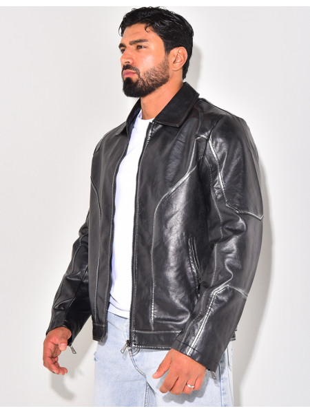 Veste en similicuir homme