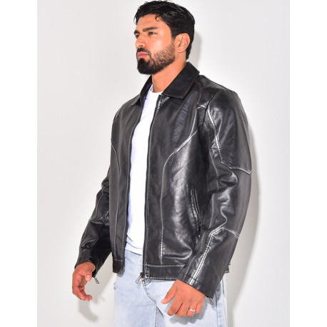Veste en similicuir homme