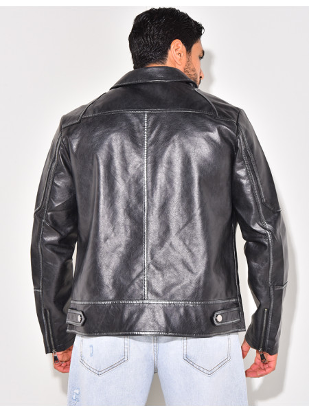 Veste en similicuir homme