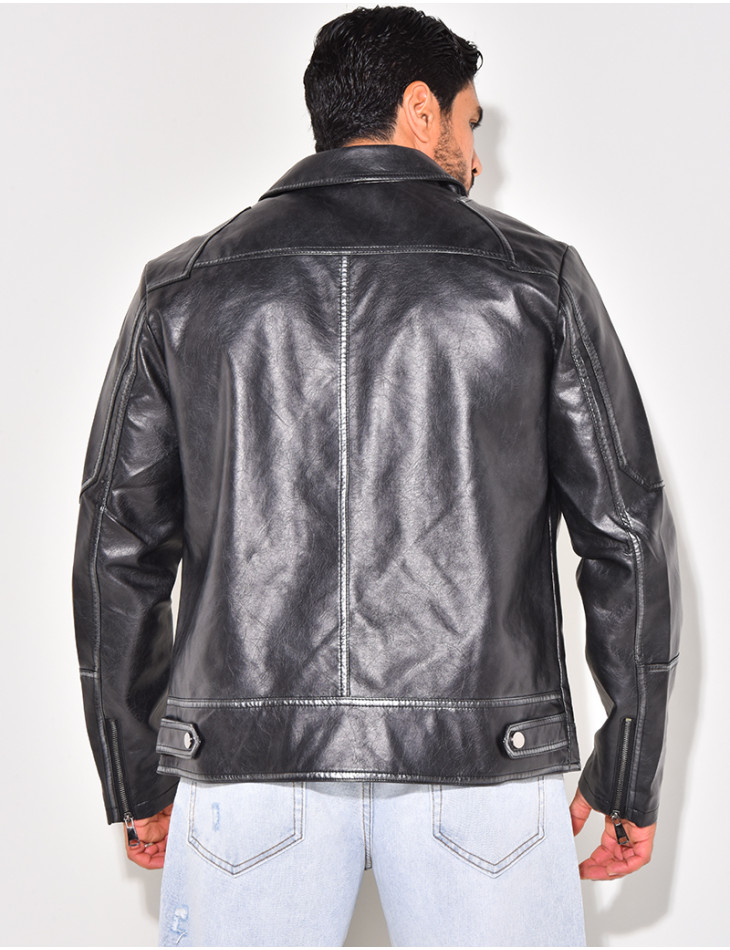 Veste en similicuir homme