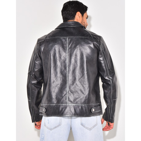 Veste en similicuir homme