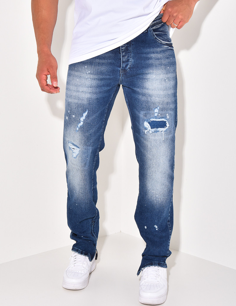 Jeans destroy à zip aux...