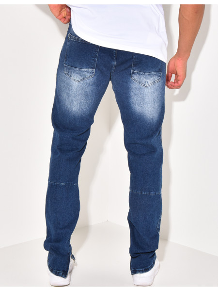 Jeans destroy à zip aux chevilles