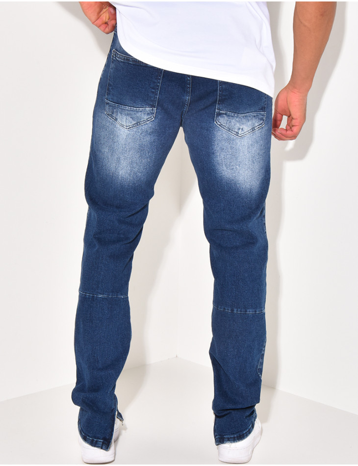 Jeans destroy à zip aux chevilles