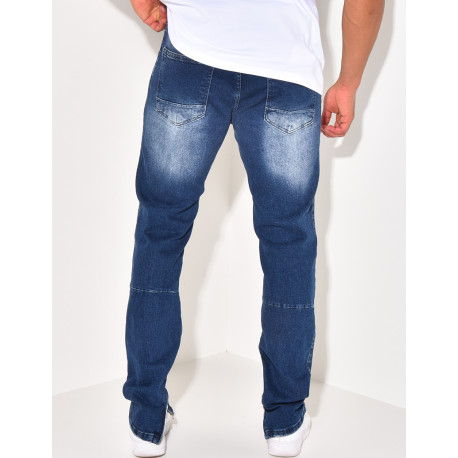 Jeans destroy à zip aux chevilles