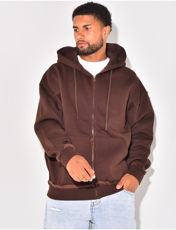 Jacket with ripped seams