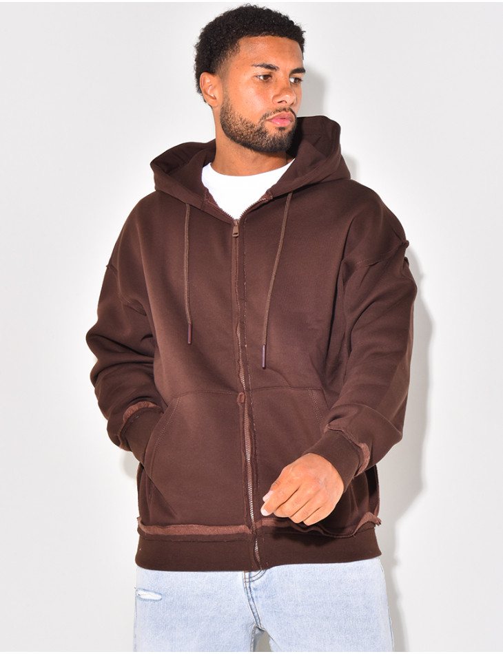 Jacket with ripped seams