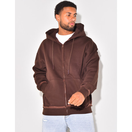 Jacket with ripped seams